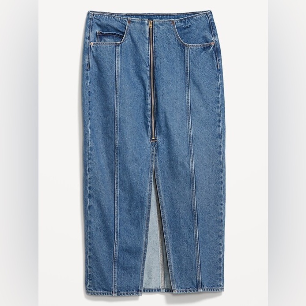 Old Navy Midrise Jean Denim Zipper Maxi Skirt - Size 2